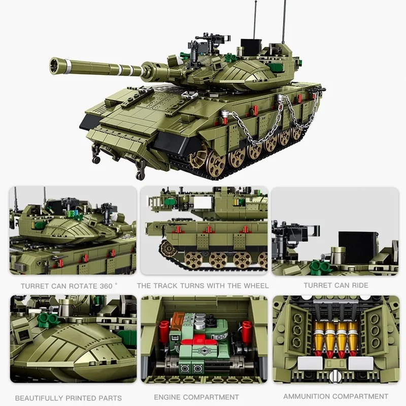 Military Technic Series Merkava MK4 Main Battle Tank 632009 Building Blocks Bricks Kids Educational Toys For Children 1730 PCS 
Military Technic Series Merkava MK4 Main Battle Tank 632009 Building Blocks Bricks Kids Educational Toys For Children 1730 PCS
