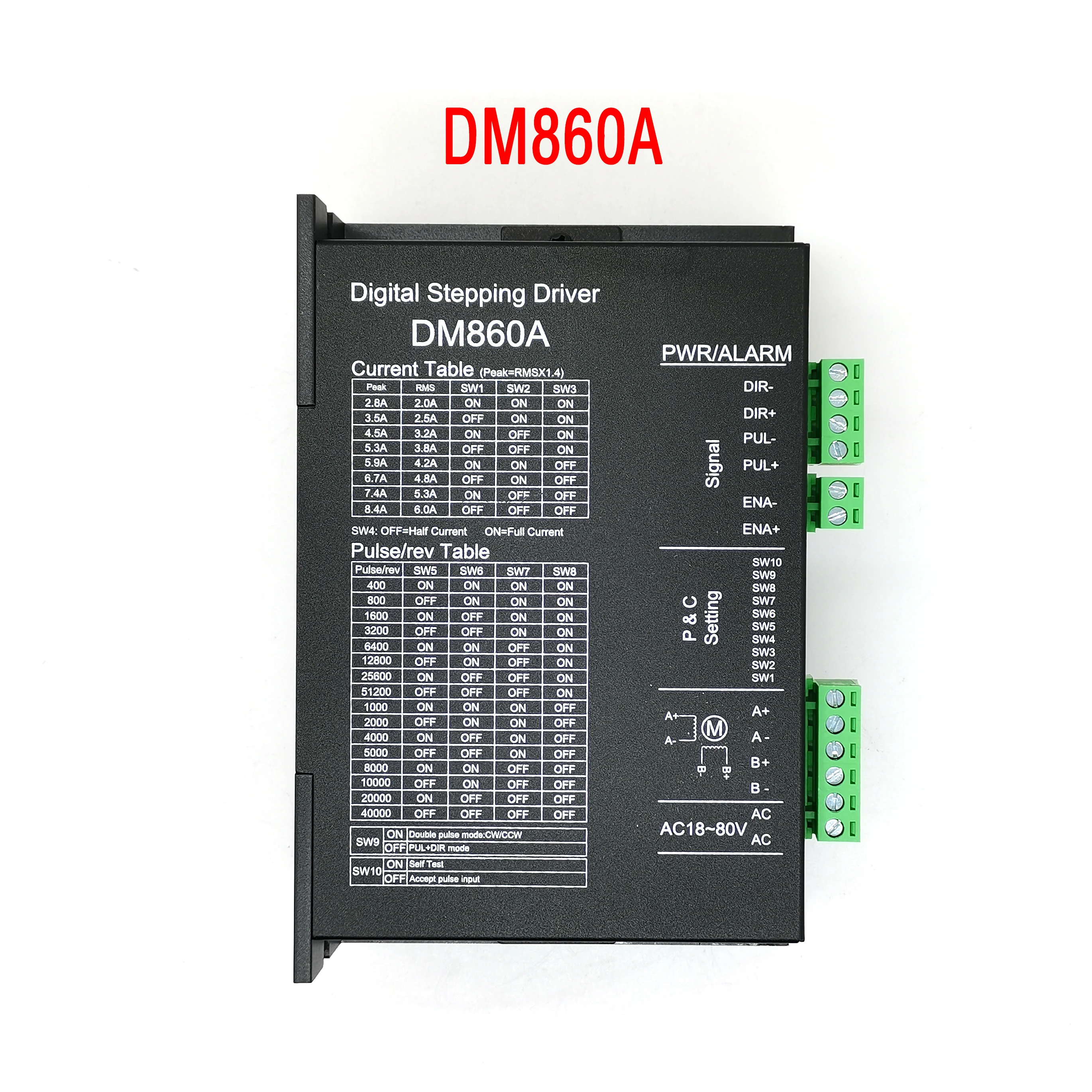 DM860A 86 110 Драйвер шагового двигателя двухфазный цифровой шаговый двигатель Замена привода для DMA860H
DM860A 86 110 Драйвер шагового двигателя двухфазный цифровой шаговый двигатель Замена привода для DMA860H