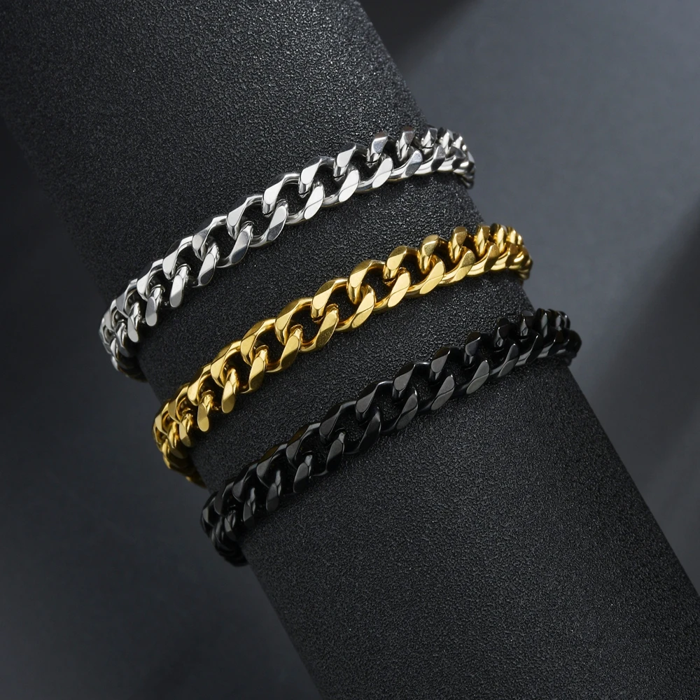 Stainless Steel Bracelets For Men Blank Color Punk Curb Cuban Link 3/5/7mm Width Chain Bracelets On the Hand Jewelry Gifts
Stainless Steel Bracelets For Men Blank Color Punk Curb Cuban Link 3/5/7mm Width Chain Bracelets On the Hand Jewelry Gifts