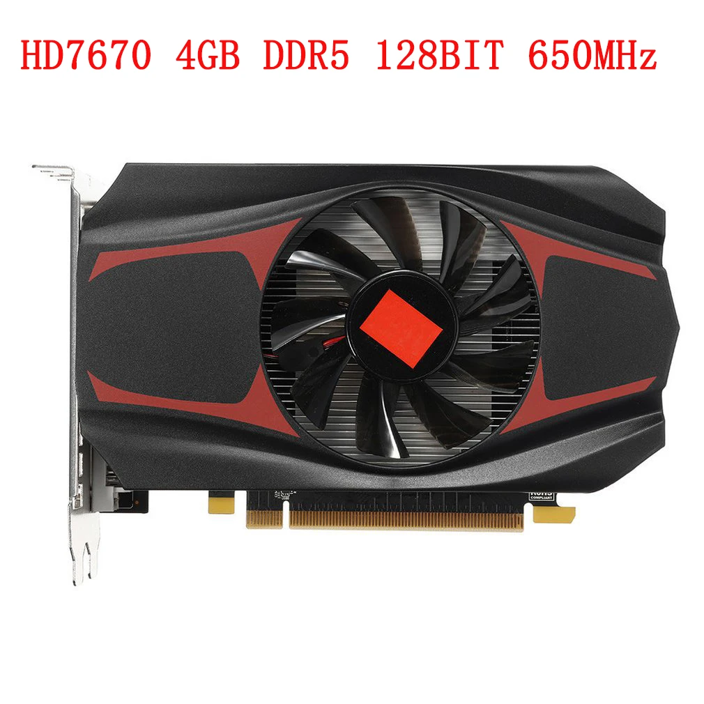 

HD7670 4GB Graphics Card 128bit Independent HDI Graphics Card Video Card Desktop Office Home PC Accessories