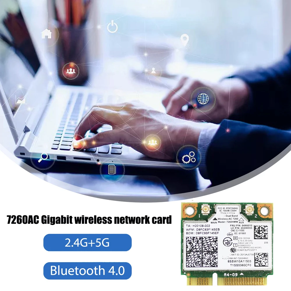 7260AC гигабитный беспроводной сетевой карты Dual Band 2,4G + 5G Bluetooth 4,0 MINI PCI-E сетевая карта для Lenovo S410 E440 E540 S440 S410
7260AC гигабитный беспроводной сетевой карты Dual Band 2,4G + 5G Bluetooth 4,0 MINI PCI-E сетевая карта для Lenovo S410 E440 E540 S440 S410