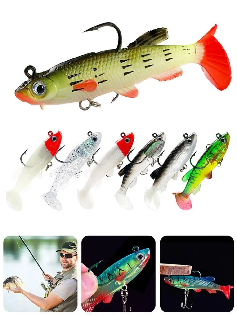 Leaded Fish Lure Soft Bait 8CM T Tail Soft Insect Bionic Lead Soft Silicone Perch Head Bait Bait Fake Bait Artificial D1G6
Leaded Fish Lure Soft Bait 8CM T Tail Soft Insect Bionic Lead Soft Silicone Perch Head Bait Bait Fake Bait Artificial D1G6