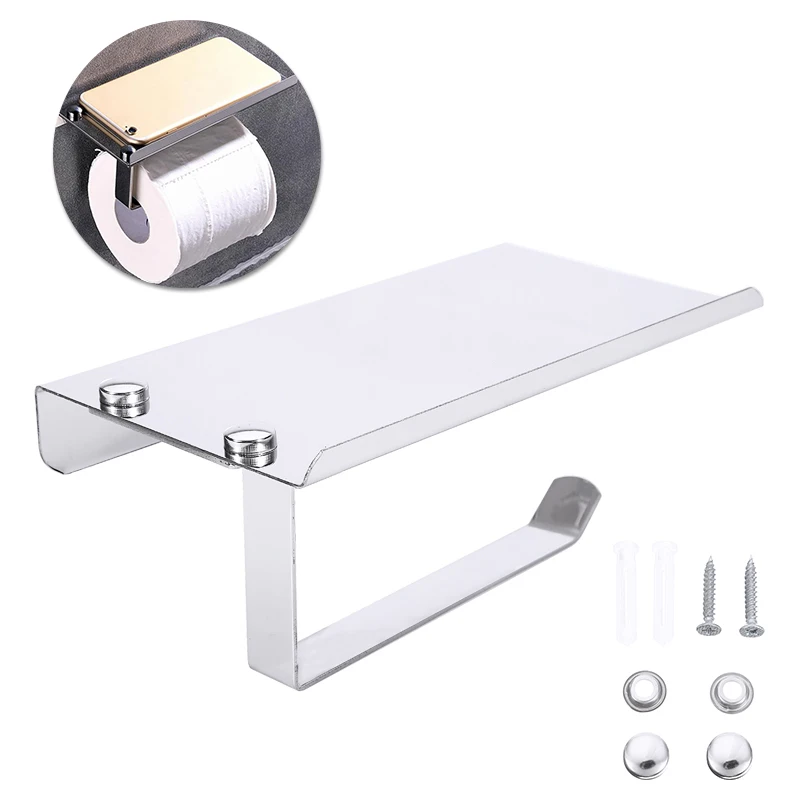 Stainless Steel Bathroom Paper Phone Holder Toilet Roll Paper Holder Shelf Towel Hanger Rack For Bathroom Accessories
Stainless Steel Bathroom Paper Phone Holder Toilet Roll Paper Holder Shelf Towel Hanger Rack For Bathroom Accessories
