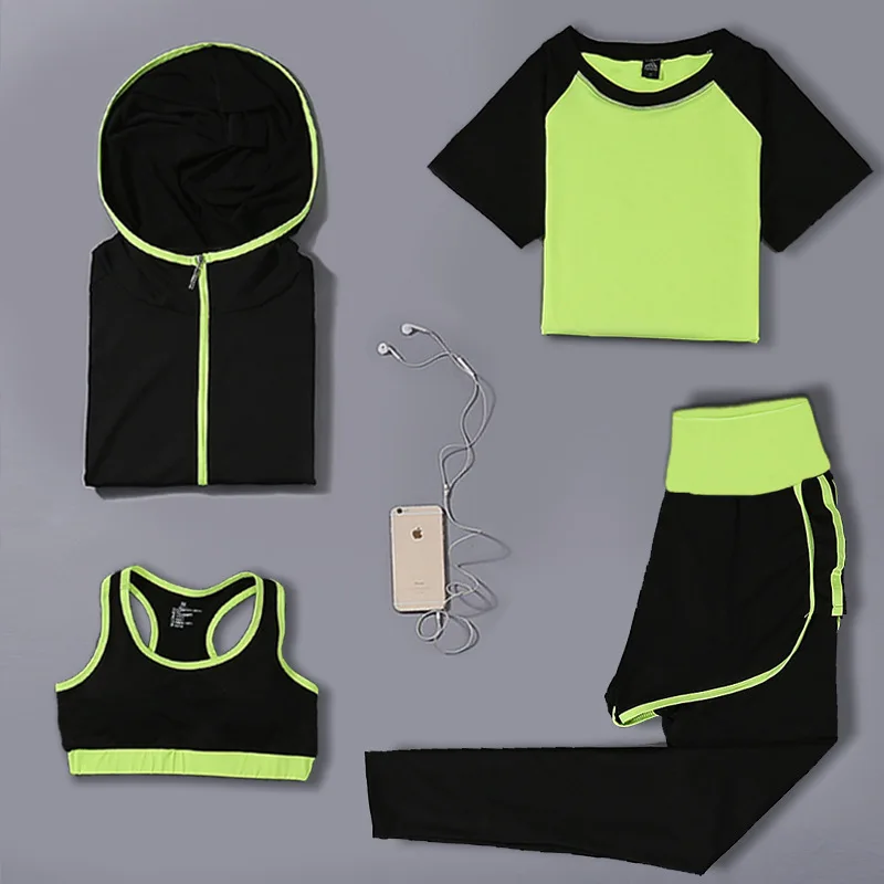 New yoga suit fitness 4-piece women's running speed dry high waist pants and shorts women fall/winter set free shipping
New yoga suit fitness 4-piece women's running speed dry high waist pants and shorts women fall/winter set free shipping