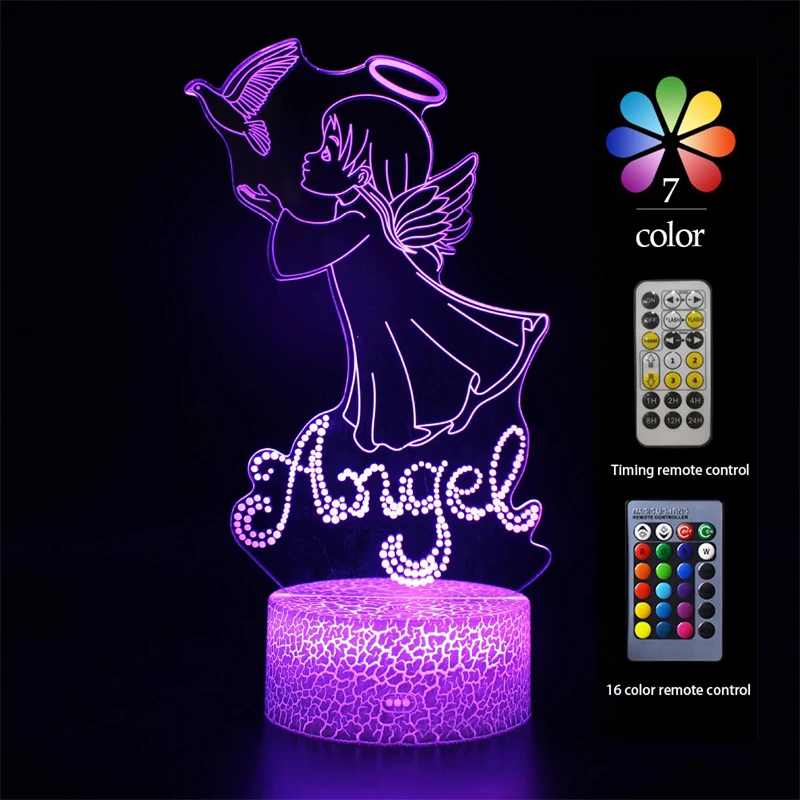 Angel theme Acrylic Lamp 3D LED Lamp Home Room Decor Light Kid Child Gift Mood Lamp Christmas present Dropshippping
Angel theme Acrylic Lamp 3D LED Lamp Home Room Decor Light Kid Child Gift Mood Lamp Christmas present Dropshippping