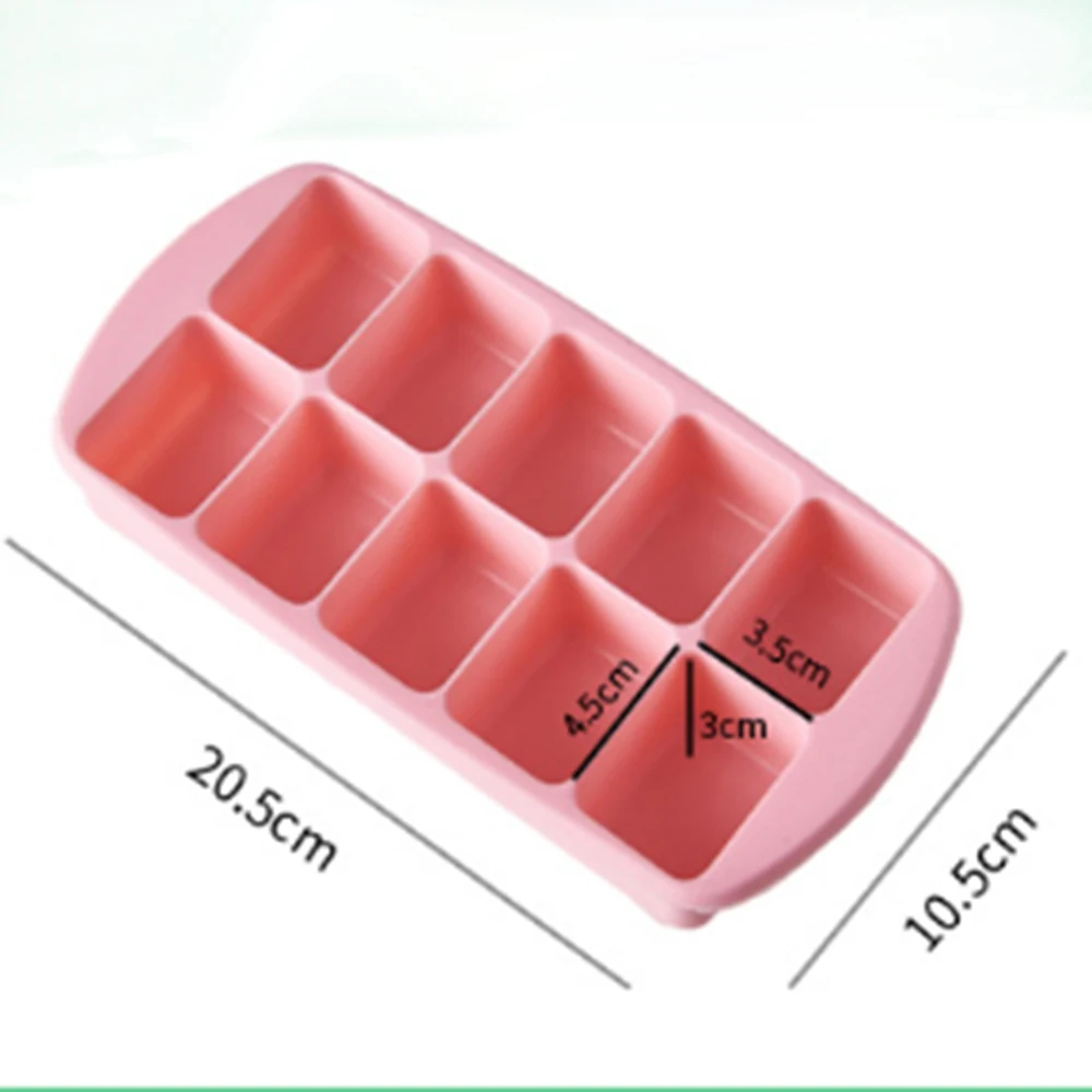 10 Grid Silicone Ice Cube DIY Mold Square Mold with Lid Ice Tray Box 
10 Grid Silicone Ice Cube DIY Mold Square Mold with Lid Ice Tray Box