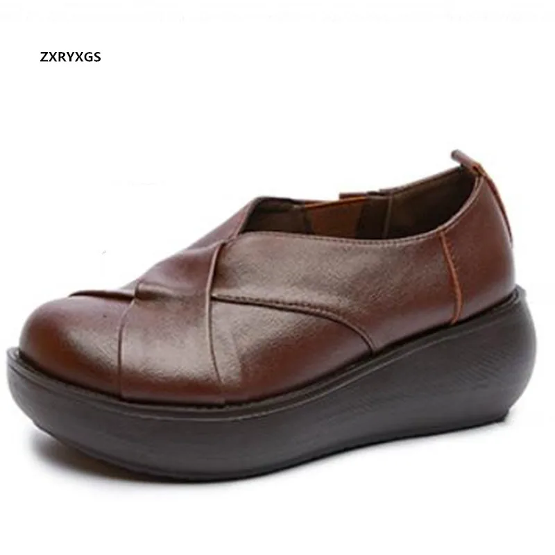 HOT 2021 New Autumn High Quality Cowhide Retro Shoes Platform Heighten Shoes High Heels Wedges Light Comfortable Trendy Shoes
HOT 2021 New Autumn High Quality Cowhide Retro Shoes Platform Heighten Shoes High Heels Wedges Light Comfortable Trendy Shoes
