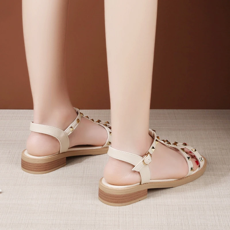 Summer New Women's Sandals Fashion All-match Vamp Willow Nails Embellish The Trend of Mature Women's Sandals
Summer New Women's Sandals Fashion All-match Vamp Willow Nails Embellish The Trend of Mature Women's Sandals