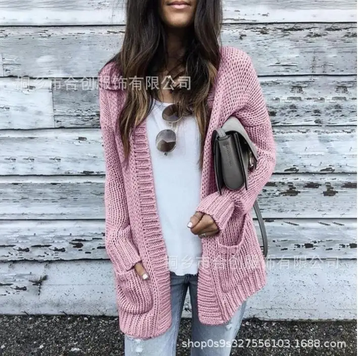 2020 new product cross-border Amazon hot sale women's mid-length solid color long-sleeved cardigan sweater
2020 new product cross-border Amazon hot sale women's mid-length solid color long-sleeved cardigan sweater