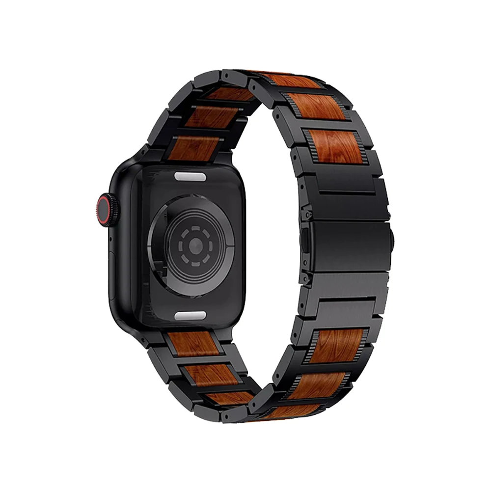Wood & Stainless Steel Watchband for iWatch Apple Watch Series SE 6 5 4 3 2 1 44mm 42mm 40mm 38mm Red Sandalwood Band Strap
Wood & Stainless Steel Watchband for iWatch Apple Watch Series SE 6 5 4 3 2 1 44mm 42mm 40mm 38mm Red Sandalwood Band Strap