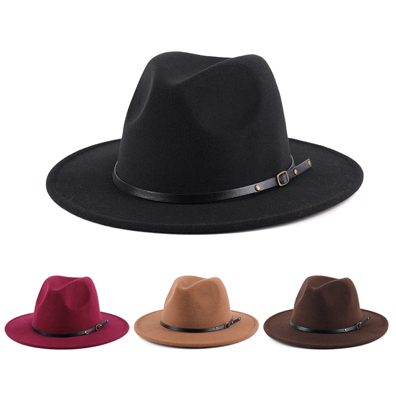 Unisex Jazz Hat Solid Black Winter Autumn Wide Brim Woolen Fedoras British Retro Flat Top Hat for Women Men Cowboy Caps
Unisex Jazz Hat Solid Black Winter Autumn Wide Brim Woolen Fedoras British Retro Flat Top Hat for Women Men Cowboy Caps