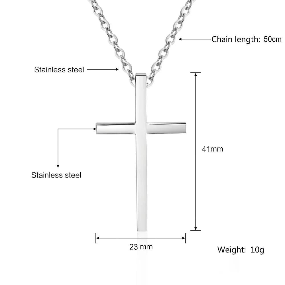 316L кулон из нержавеющей стали крест ожерелье для мужчин женщин выгравированные