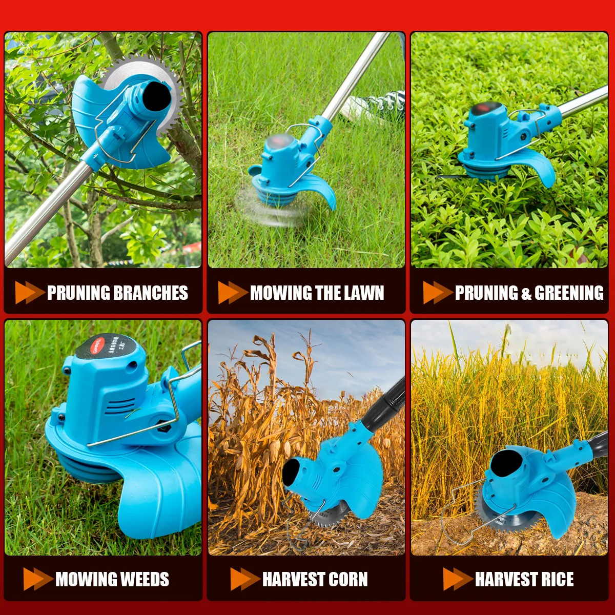 1800W Electric Grass Trimmer with 2 Batteries Wireless Cordless Lawn Mower Length Adjustable Garden Pruning Cutter Tools
1800W Electric Grass Trimmer with 2 Batteries Wireless Cordless Lawn Mower Length Adjustable Garden Pruning Cutter Tools