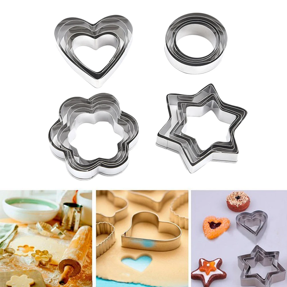 20pcs Cookie Mold Cutter Biscuit Baking 4 Styles Pastry Cutter Stainless Steel Star Flower Shapes For Baking Decor Tools
20pcs Cookie Mold Cutter Biscuit Baking 4 Styles Pastry Cutter Stainless Steel Star Flower Shapes For Baking Decor Tools