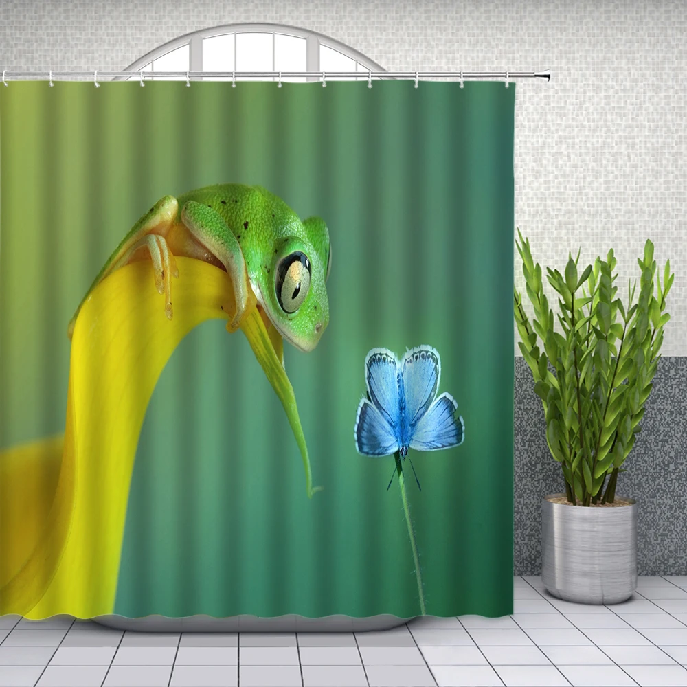 Landscape Shower Curtains Frog Butterfly Flowers Green Plant Nature Scenery Bathroom Decor Home Bath Polyester Fabric Curtain
Landscape Shower Curtains Frog Butterfly Flowers Green Plant Nature Scenery Bathroom Decor Home Bath Polyester Fabric Curtain