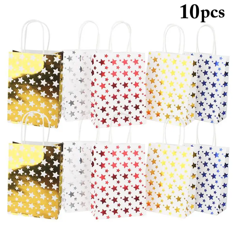 10PCS Food Paper Bag Bread Bag Favor Bag Gift Bag Multipurpose Decorative Gilding Star Gift Tote Bag Paper Gift Bag
10PCS Food Paper Bag Bread Bag Favor Bag Gift Bag Multipurpose Decorative Gilding Star Gift Tote Bag Paper Gift Bag