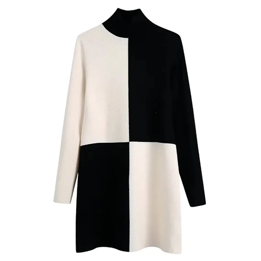 Dave&Di England Style Office Lady Patchwork Turtleneck Sheath Elegant Party Dress Mini Dresses Women Winter Knitted Dress Women
Dave&Di England Style Office Lady Patchwork Turtleneck Sheath Elegant Party Dress Mini Dresses Women Winter Knitted Dress Women