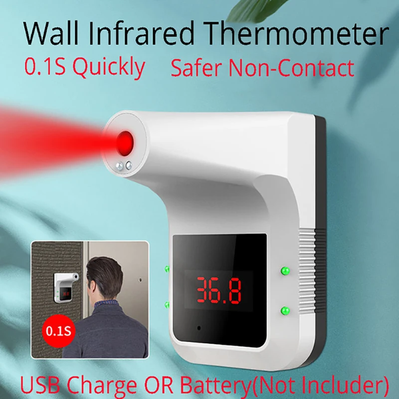 K3 Non-Contact Digital Thermometer Wall-Mounted Infrared Forehead Thermometer LCD Display School/Office/Metro Wall Thermometer
K3 Non-Contact Digital Thermometer Wall-Mounted Infrared Forehead Thermometer LCD Display School/Office/Metro Wall Thermometer