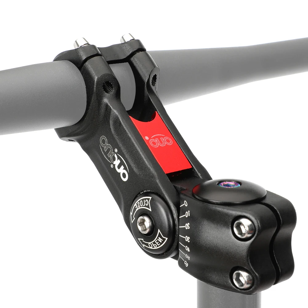 OUO Adjustable Bicycle Stem Riser 0-60 Degree Bike Handlebar Stem Adjust 31.8x90/110mm Aluminum Road Bike Stem Bar Extender
OUO Adjustable Bicycle Stem Riser 0-60 Degree Bike Handlebar Stem Adjust 31.8x90/110mm Aluminum Road Bike Stem Bar Extender