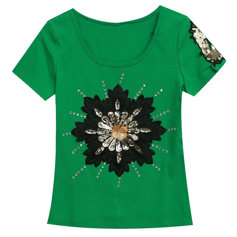 New 2021 Summer Short-Sleeve Women's T-Shirt Fashion Casual Diamonds Tops Shirt Plus Size Cotton tshirt Tees
New 2021 Summer Short-Sleeve Women's T-Shirt Fashion Casual Diamonds Tops Shirt Plus Size Cotton tshirt Tees
