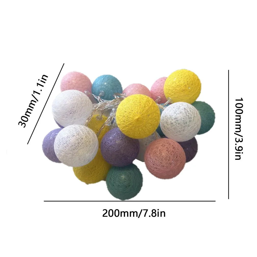 Cotton Ball String Lights Christmas Outdoor Holiday Wedding Party Baby Bed Fairy Light Decoration String Lights