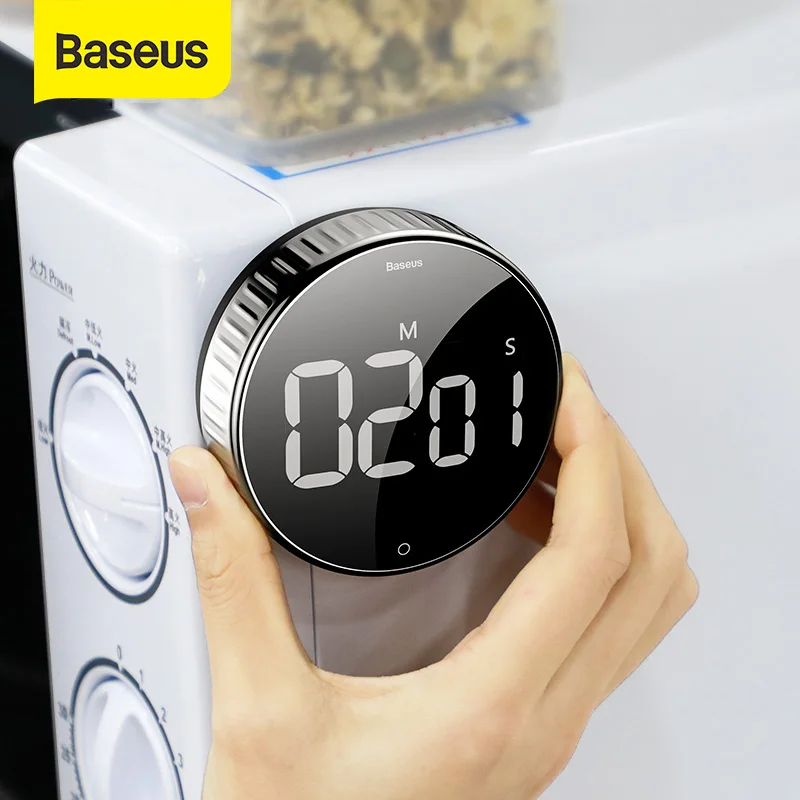 Цифровой светодиодный Таймер Baseus кухонный Магнитный обратный отсчет 99 минут 55