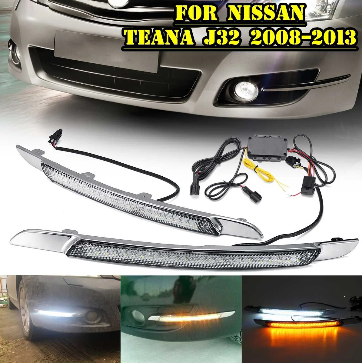 Дневные ходовые огсветильник для Nissan Teana J32 2008 2009 2010-2013 1 пара 12 В | Автомобили и