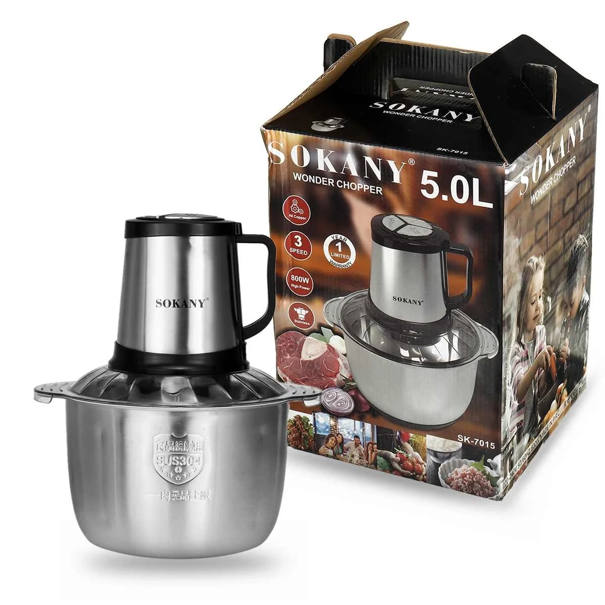 5L 220V Electric Meat Mixer blender Grinder 800W 3Speed Stainless Steel Electric Chopper Automatic Mincing Machine Quiet blender
5L 220V Electric Meat Mixer blender Grinder 800W 3Speed Stainless Steel Electric Chopper Automatic Mincing Machine Quiet blender