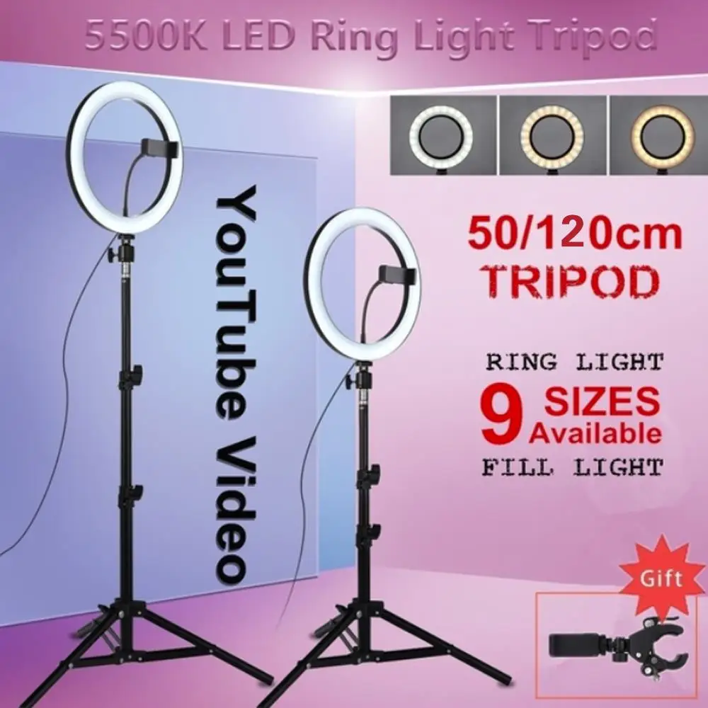 W/Tripod Lighting Makeup Video Light Lamp LED Ring Light Universal Portable Ring Fill Light Photography
W/Tripod Lighting Makeup Video Light Lamp LED Ring Light Universal Portable Ring Fill Light Photography