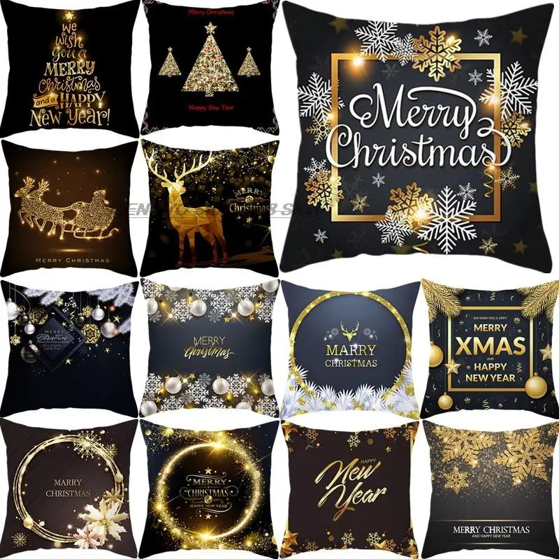45*45Cm Weihnachten Goldene Schwarz Kissenbezug Frohe Weihnachten Kissen Abdeckung Xmas Party Hause Sofa Kissen Fall Liefert
45*45Cm Weihnachten Goldene Schwarz Kissenbezug Frohe Weihnachten Kissen Abdeckung Xmas Party Hause Sofa Kissen Fall Liefert