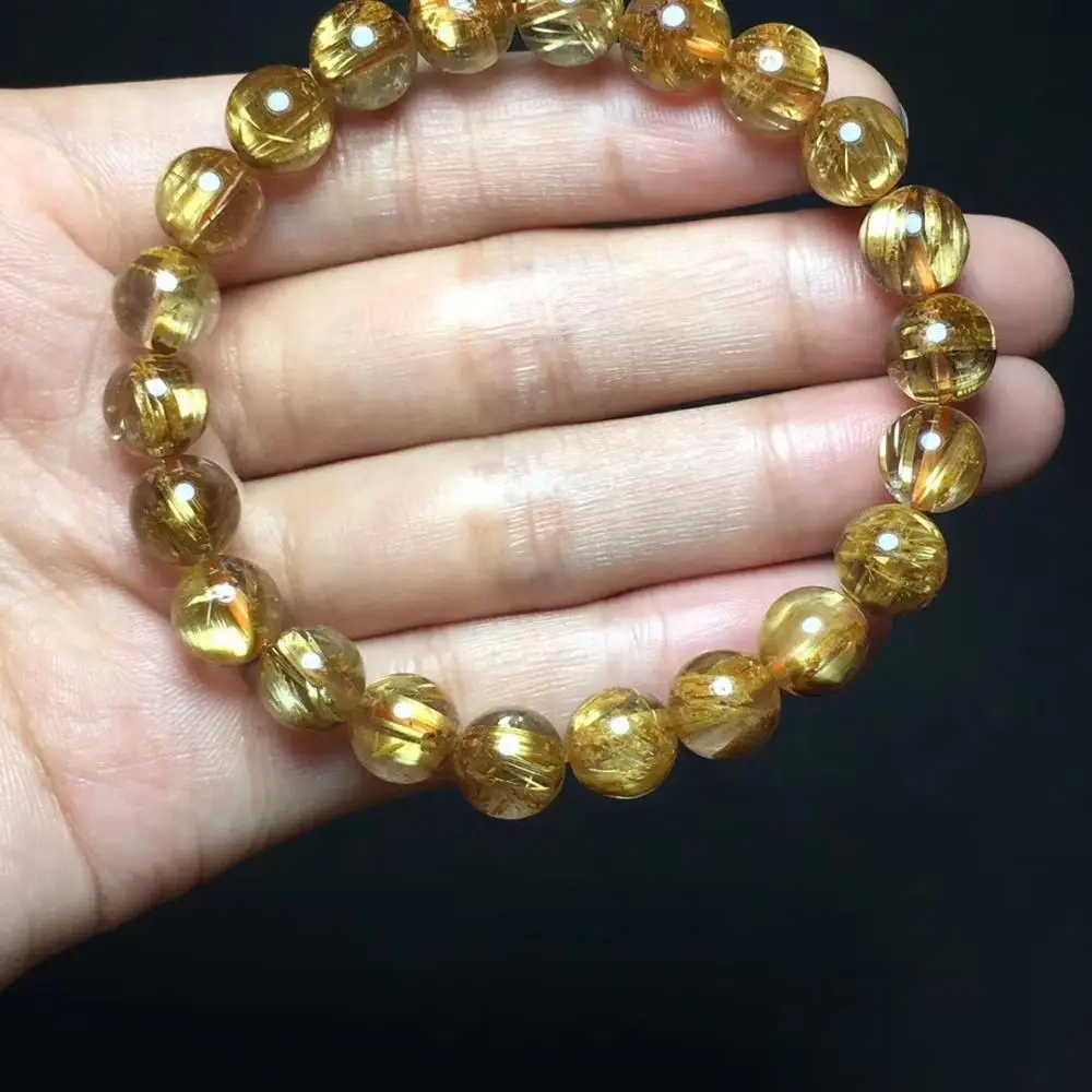 9mm Natural Gold Rutilated Quartz Bracelet Brazil Women Lady Men Round Beads Titanium Crystal Stretch Jewelry Certificate AAAAA
9mm Natural Gold Rutilated Quartz Bracelet Brazil Women Lady Men Round Beads Titanium Crystal Stretch Jewelry Certificate AAAAA