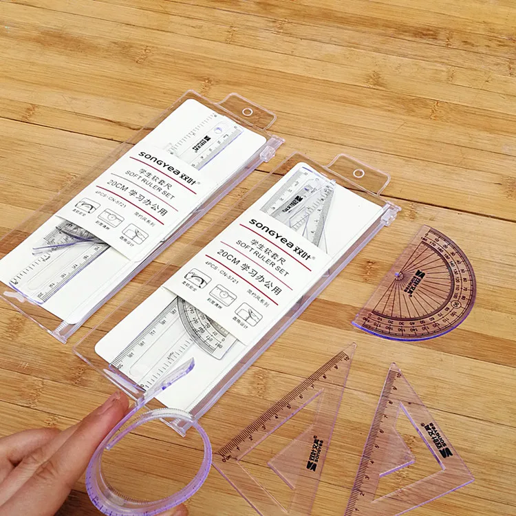 4 Pcs/Set New Straight Ruler Protractor Students Math Geometry Soft Bendable Plastic Triangle Ruler Set Office School Supplies
4 Pcs/Set New Straight Ruler Protractor Students Math Geometry Soft Bendable Plastic Triangle Ruler Set Office School Supplies