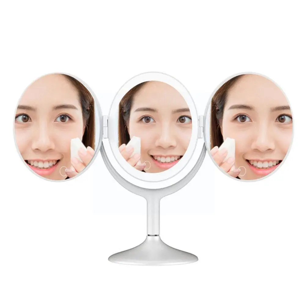 3-sided Oval Folding Makeup Luminous Mirror LED Makeup Mirror Tool Makeup Mirror Desktop Folding Oval Makeup W2X1
3-sided Oval Folding Makeup Luminous Mirror LED Makeup Mirror Tool Makeup Mirror Desktop Folding Oval Makeup W2X1