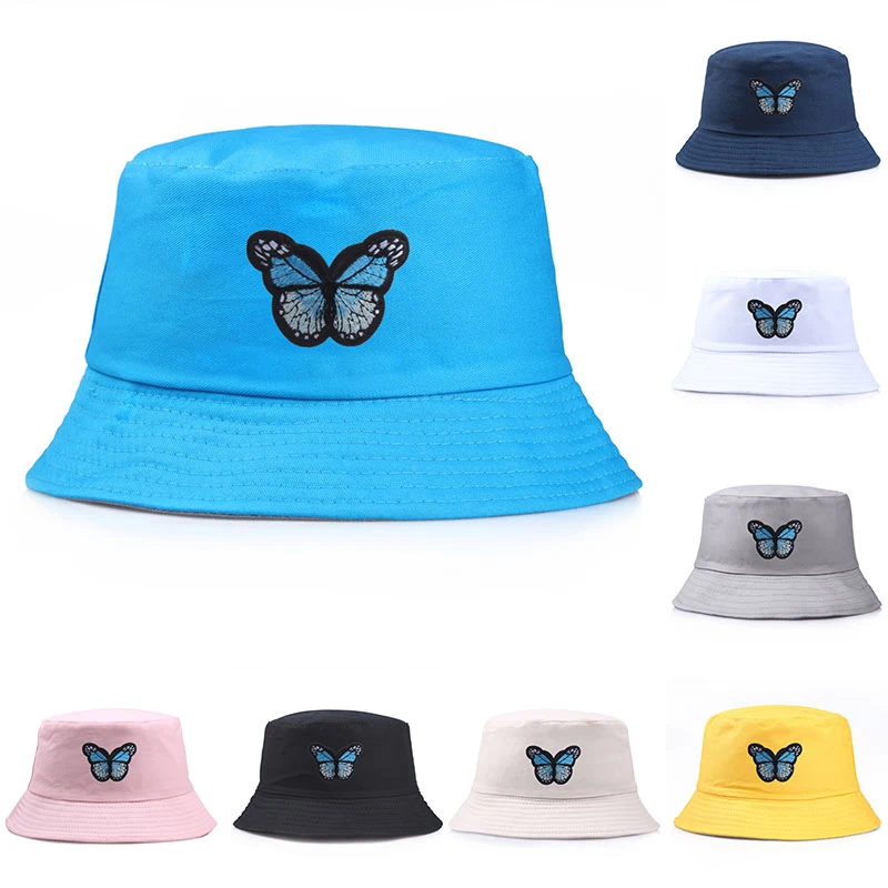 Blue Butterfly Embroidery Harajuku Fisherman Hats Round Buckle Caps Hats Unisex Women Men Sunscreen Beach Sun Cap Cotton Hats
Blue Butterfly Embroidery Harajuku Fisherman Hats Round Buckle Caps Hats Unisex Women Men Sunscreen Beach Sun Cap Cotton Hats