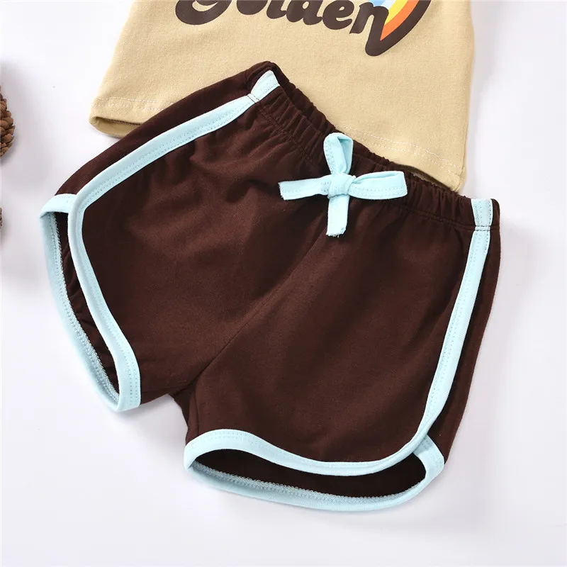 2020 Brand New Toddler Baby Boy Girl Cotton Clothes Summer 0-24M Short Sleeve Rainbow Letter Printing T-shirt Solid Color Shorts
2020 Brand New Toddler Baby Boy Girl Cotton Clothes Summer 0-24M Short Sleeve Rainbow Letter Printing T-shirt Solid Color Shorts