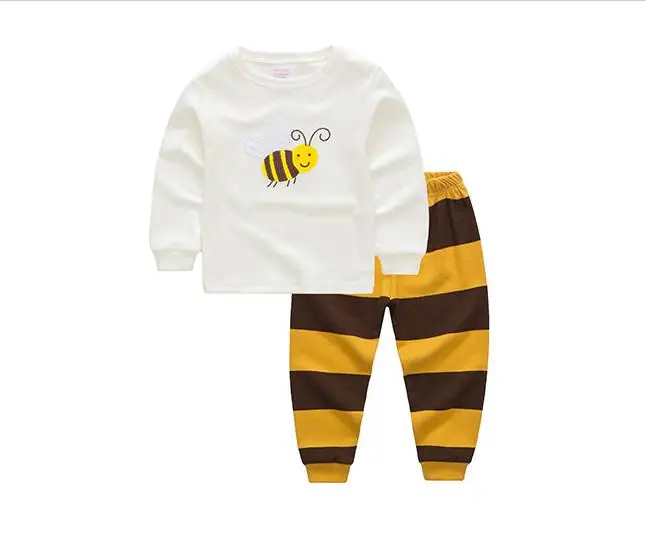 Kids Pajamas Cotton Baby Girl Clothes Boys Children Long Sleeve Clothing Home Suit Little Bee Cartoon 2-7y
Kids Pajamas Cotton Baby Girl Clothes Boys Children Long Sleeve Clothing Home Suit Little Bee Cartoon 2-7y