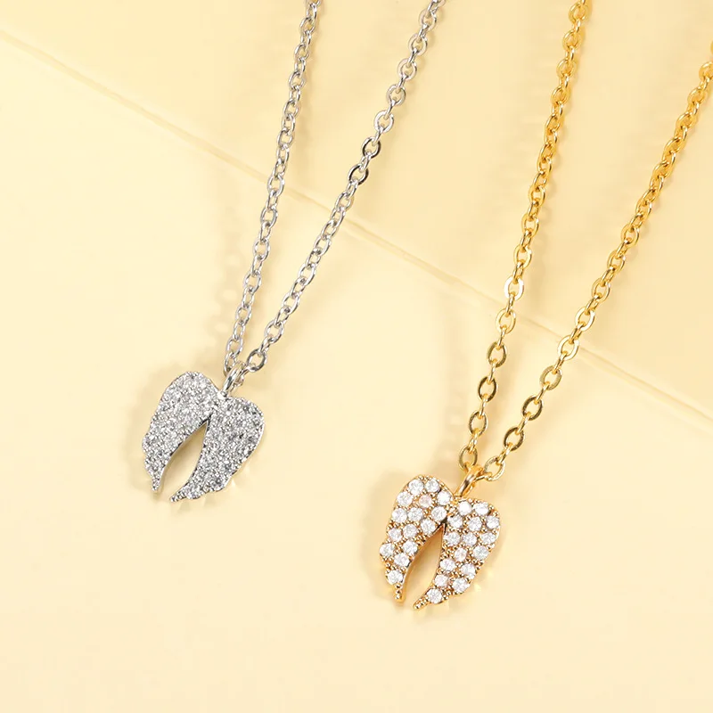New Fashion Rock Punk Gold Silver Color Metal Angel Wing Inlaid Zircon Pendant Necklaces for Men Women Hip Hop Party Jewelry
New Fashion Rock Punk Gold Silver Color Metal Angel Wing Inlaid Zircon Pendant Necklaces for Men Women Hip Hop Party Jewelry