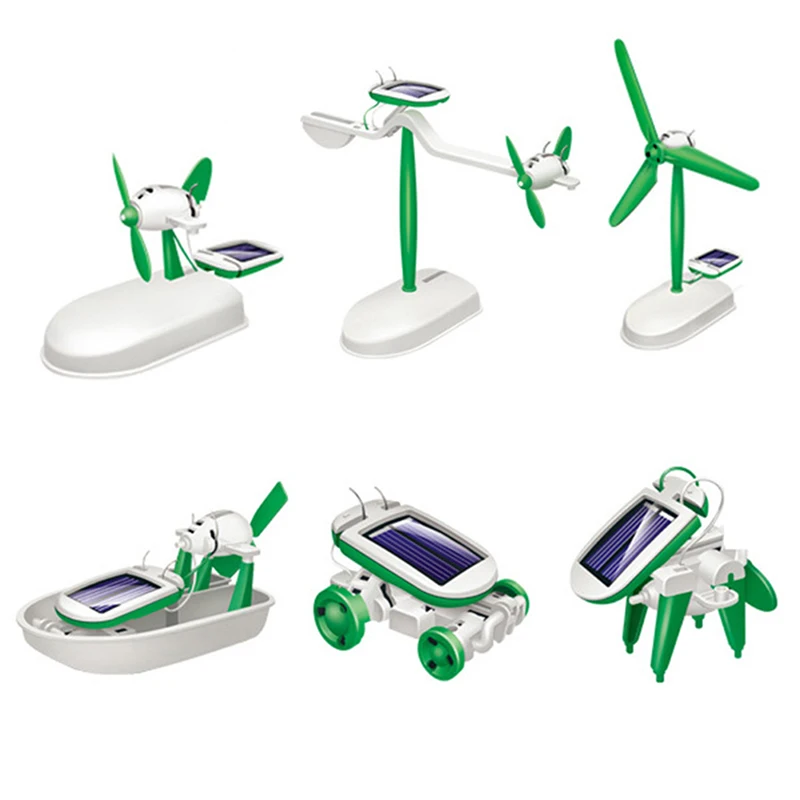 Модель робота на солнечной батарее 6 в 1 научные игрушки для детей самолёт сделай