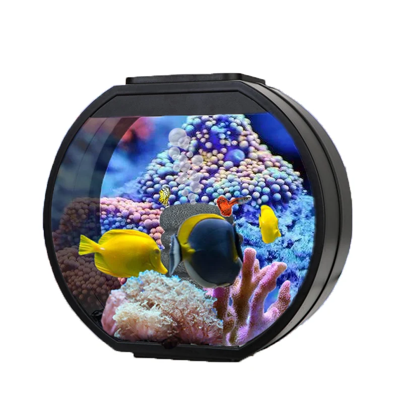 Cy Creative Fish Tank Decoration Living Room Office Small round Glass Ecological Lazy Free Change Aquarium 
Cy Creative Fish Tank Decoration Living Room Office Small round Glass Ecological Lazy Free Change Aquarium