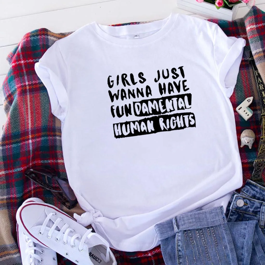 Женская забавная футболка Just Wanna Have, летняя футболка с коротким рукавом, Женская Повседневная футболка с круглым вырезом, Camiseta Mujer
Женская забавная футболка Just Wanna Have, летняя футболка с коротким рукавом, Женская Повседневная футболка с круглым вырезом, Camiseta Mujer