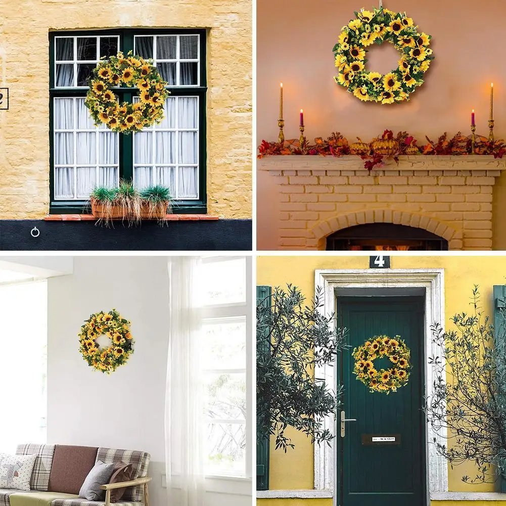 Sunflower Wreath Artificial Flowers Wreath 16 Inch Wreath Flower mariage Fake Decorative Home Decor decoration wedding K5R7
Sunflower Wreath Artificial Flowers Wreath 16 Inch Wreath Flower mariage Fake Decorative Home Decor decoration wedding K5R7