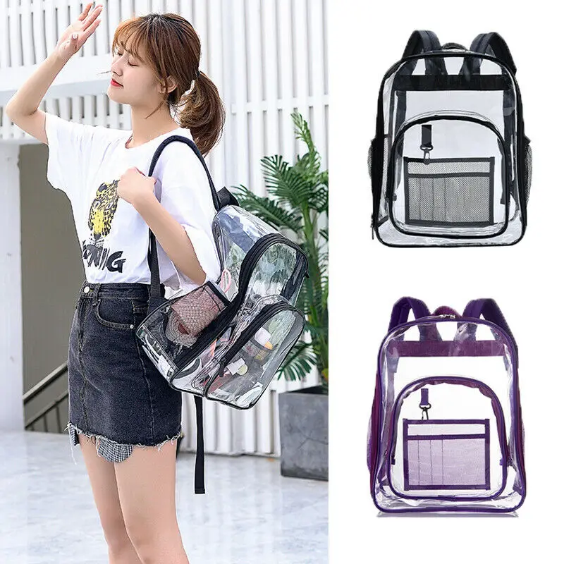 2019 Fashion Women Girl Men Unisex Security PVC Satchel Transparent Large Heavy Duty Clear Backpack Bag School Travel
2019 Fashion Women Girl Men Unisex Security PVC Satchel Transparent Large Heavy Duty Clear Backpack Bag School Travel