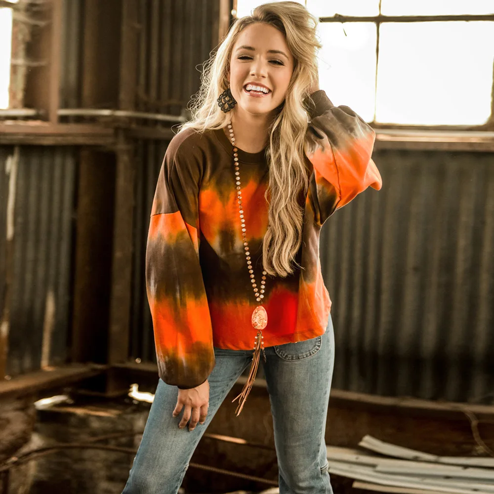 Tie Dye Print Crop Top T Shirts Long Sleeve Women Autumn T Shirt Oversize Casual O-Neck Streetwear Chic Top Women's Clothing 
Tie Dye Print Crop Top T Shirts Long Sleeve Women Autumn T Shirt Oversize Casual O-Neck Streetwear Chic Top Women's Clothing