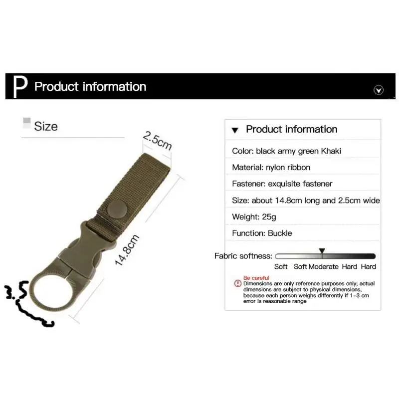 Outdoor Military Nylon Webbing Buckle Hook Water Bottle Holder Clip EDC Climb Carabiner Belt Backpack Hanger Camp
Outdoor Military Nylon Webbing Buckle Hook Water Bottle Holder Clip EDC Climb Carabiner Belt Backpack Hanger Camp