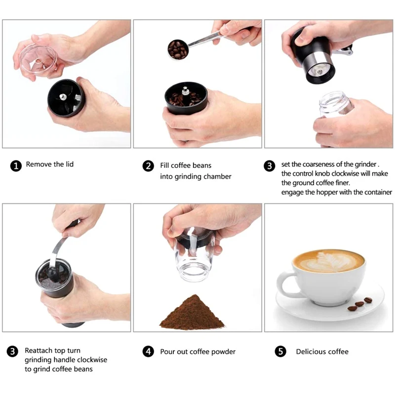 Stainless Steel Manual Coffee Grinder Set Ceramic Metal Hand Coffee Grinder Maker Portable Coffee Tools
Stainless Steel Manual Coffee Grinder Set Ceramic Metal Hand Coffee Grinder Maker Portable Coffee Tools