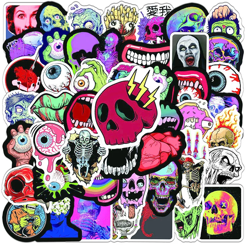 10/30/50pcs/pack Graffiti Horror Skull Lable Stickers For Luggage Notebook Helmet Decal Computer Refrigerator Skateboard Trunk
10/30/50pcs/pack Graffiti Horror Skull Lable Stickers For Luggage Notebook Helmet Decal Computer Refrigerator Skateboard Trunk
