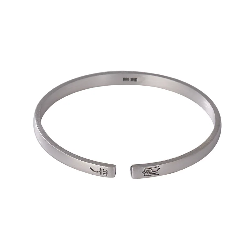 999 pure silver retro matte retro style personality safe versatile opening men's and Women's Open-end bangle bracelet
999 pure silver retro matte retro style personality safe versatile opening men's and Women's Open-end bangle bracelet