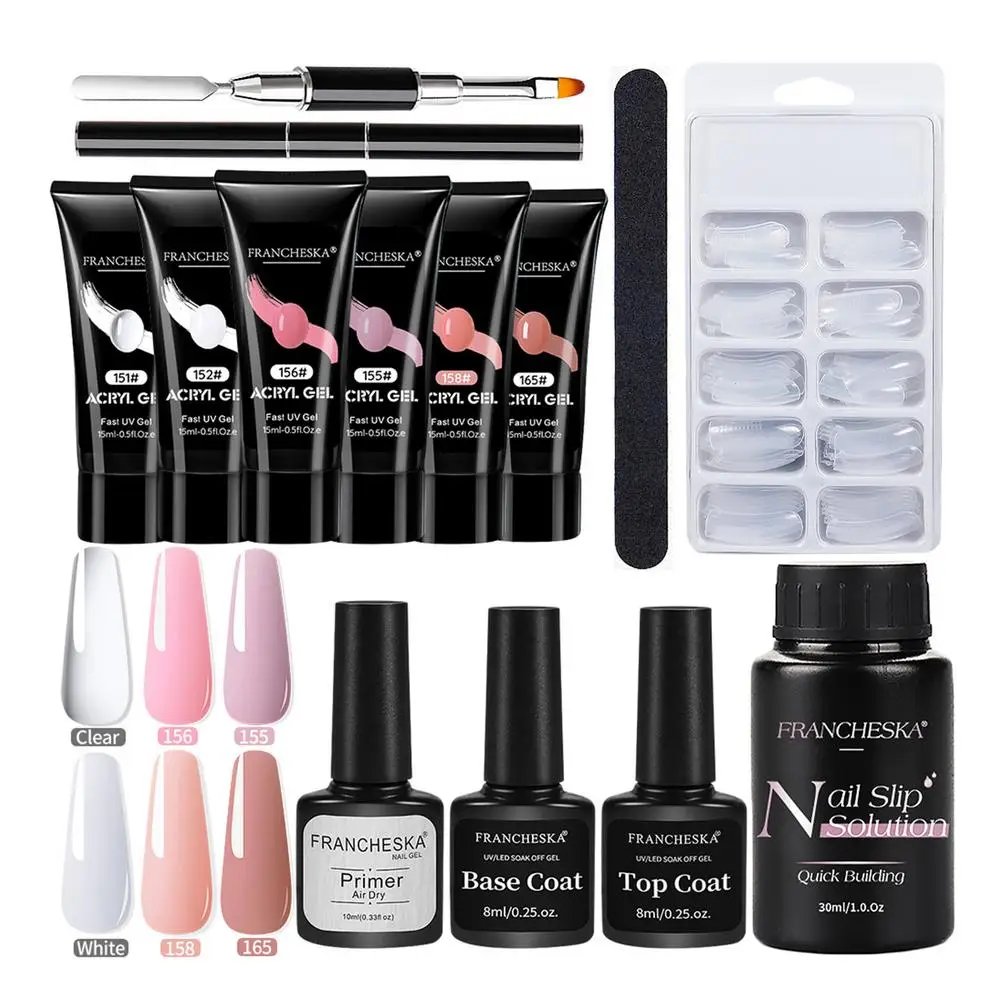 13pcs/set Nail Gel Kit Nails Polish Quick Building UV Gel varnish Transparent Crystal Solid Extension Builder Manicure Dryer Set
13pcs/set Nail Gel Kit Nails Polish Quick Building UV Gel varnish Transparent Crystal Solid Extension Builder Manicure Dryer Set