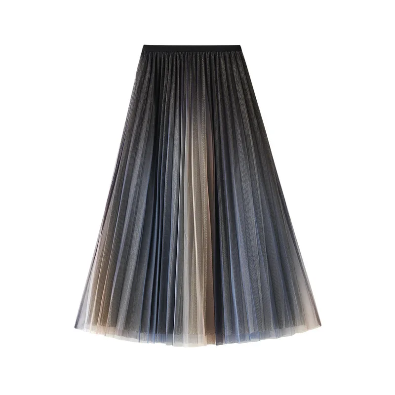 2021 fashion Mesh Gradient Skirt Women High Waist Vintage Double-layer Skirt Elegant Office lady Mid-calf Pleated Skirts black
2021 fashion Mesh Gradient Skirt Women High Waist Vintage Double-layer Skirt Elegant Office lady Mid-calf Pleated Skirts black