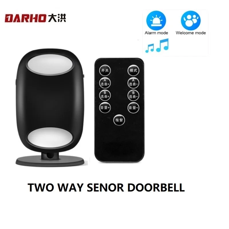 

Darho 24 Ringtones Two-Way Welcome Chime Smart PIR Doorbell Talk Security Alert Home Shop Store Market Office Alarm System